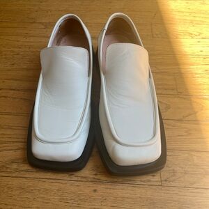 Gia Borghini xRHW loafers in cream leather